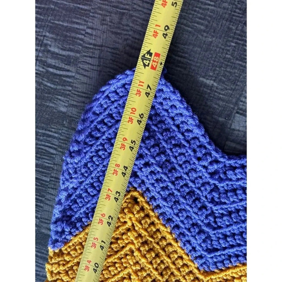 Chevron Ripple Stripe Baby Blanket Crochet Handmade Nursery Infant Shower 44x48 - Picture 6 of 7